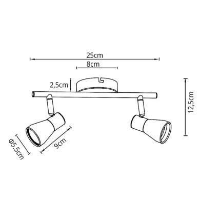 Wall Lamp LEONEL 2xGU10 L.25xW.9xH.12,5cm White