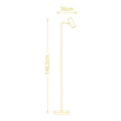 Candeeiro de pé LUCAS 1xGU10 Alt.146,5xD.36cm Branco