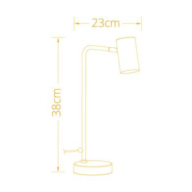 Candeeiro de mesa LUCAS 1xGU10 Alt.38xD.23cm Branco