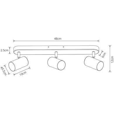 Wall Lamp LUCAS 3xGU10 L.48xW.10xH.12cm White