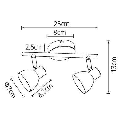 Wall Lamp LINUS 2xGU10 L.25xW.8,2xH.13cm rust color