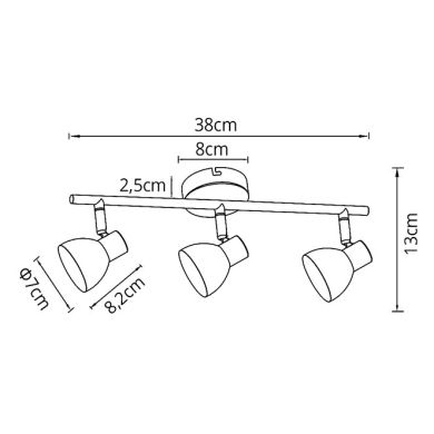 Wall Lamp LINUS 3xGU10 L.38xW.8,2xH.13cm rust color