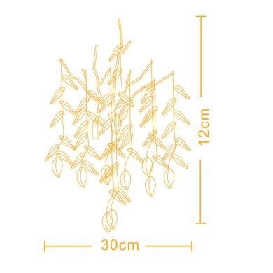 Aplique SAPPORO 3xG9 L.30xAn.25xAl.45cm c/cristales transparentes y armazón dorada