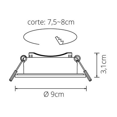 Frame for Downlight OLAVO round H.3,1xD.9cm Polycarbonate (PC) White