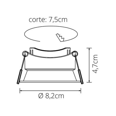 Aro de encastrar OLAVO redondo Alt.4,7xD.8,3cm Policarbonato (PC) Branco