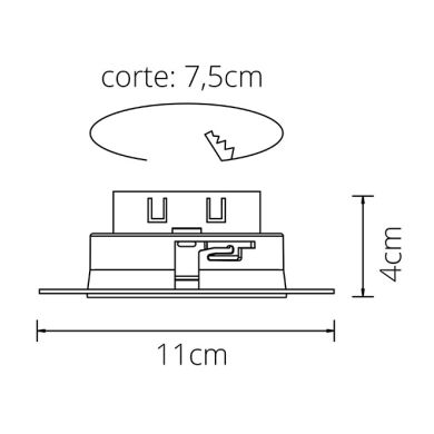 Aro de encastrar para pladur ONASSIS redondo Alt.4xD.11cm Policarbonato (PC) Branco