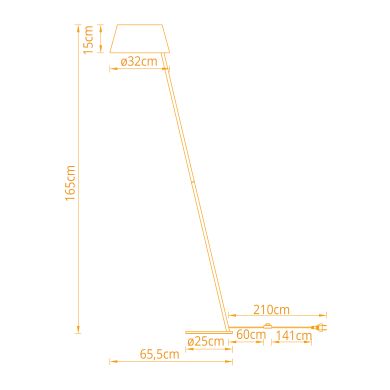 MARIZA floor lamp 1xE27 in black with beige lampshade