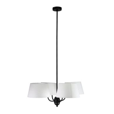 Candeeiro de tecto MARIZA 4xE14 preto com 4 abatjours bege