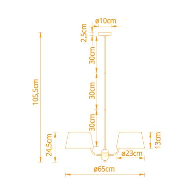 Candeeiro de tecto MARIZA 4xE14 preto com 4 abatjours bege