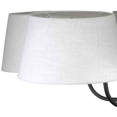 Candeeiro de tecto MARIZA 6xE14 preto com 6 abatjoures beges