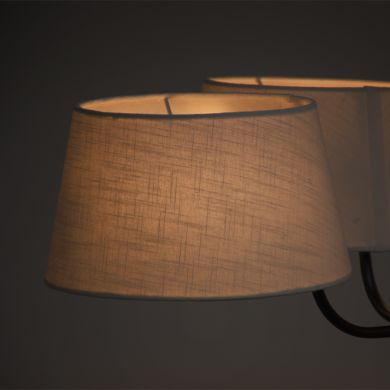 Candeeiro de tecto MARIZA 6xE14 preto com 6 abatjoures beges