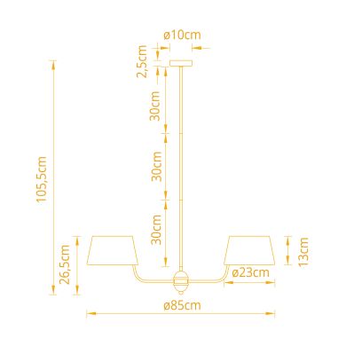 Candeeiro de tecto MARIZA 6xE14 preto com 6 abatjoures beges