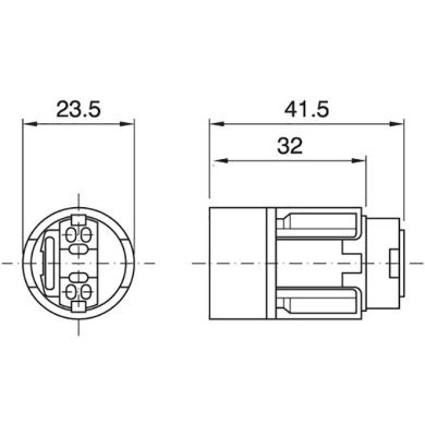 Camisa preta para suporte E14 vela de 2-peças com patilha metálica ou capa, em resina termoplástica