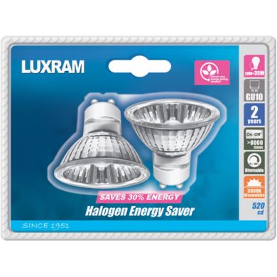 Lâmpada 2x GU10 ENERGY SAVER Regulável 28W 3000K 520cd 38°-D