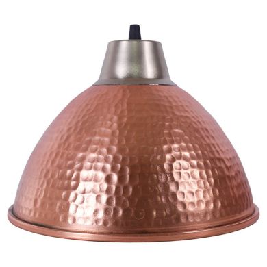 Colgante COPPER 1xE27 Al.Reg.xD.26,5cm en cobre con acabado martillado brillante