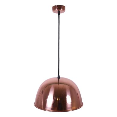 Suspensão COPPER 1xE27 Alt.Reg.xD.30cm em cobre com acabamento liso  brilhante e interior estanhado