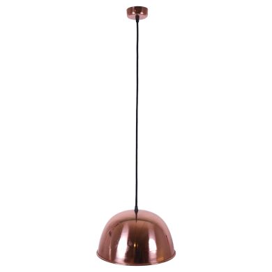 Suspensão COPPER 1xE27 Alt.Reg.xD.30cm em cobre com acabamento liso  brilhante e interior estanhado