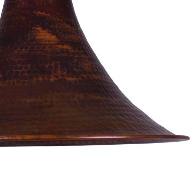 Suspensão COPPER 1xE27 Alt.Reg.xD.38cm em cobre com acabamento  martelado rústico