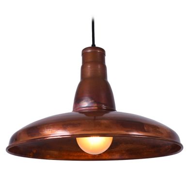 Suspensão COPPER 1xE27 Alt.Reg.xD.48,5cm em cobre com acabamento liso rústico