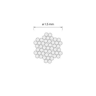 Cable de acero inoxidable de 19 hilos de 1,5 mm (rollo de 100m) (CA 1.5 ZI)