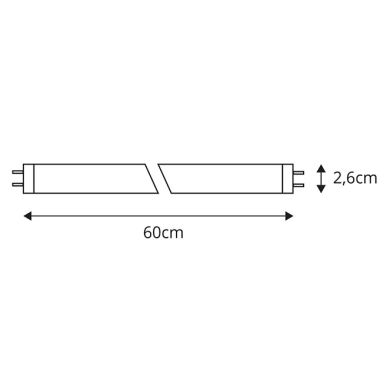 Lâmpada G13 T8 Tubular DURAMAX LED 60cm 9W 4000K 1350lm (150lm/W) Alta Eficiência