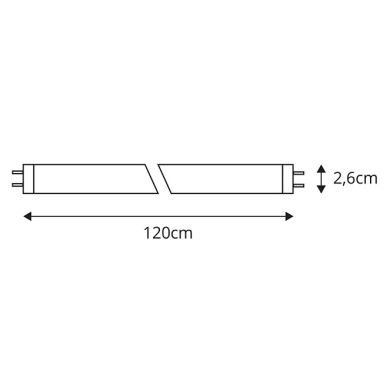 Lâmpada G13 T8 Tubular DURAMAX LED 120cm 18W 4000K 2700lm (150lm/W) Alta Eficiência