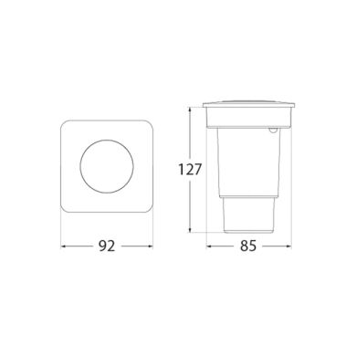 Aplique/Foco de encastrar CECI quadrado 1xGU10 4,8W 2CCT IP66 C.9,2xL.9,2xAlt.12,7cm resina cinza