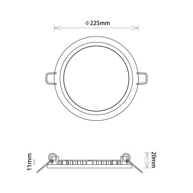 Downlight INTEGO CLASSIC round 18W LED 6400K 1600lm 120° H.1,1xD.22,5cm White