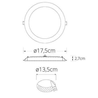 Downlight INTEGO 2.0 round 20W LED 1800lm 3000K 120° H.2,7xD.17,5cm White