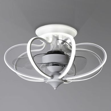 Ventilador DC KAI blanco, 3 aspas, 120W LED 3000|4000|6500K, Al.35xD.60cm