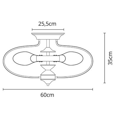 Ventilador DC KAI blanco, 3 aspas, 120W LED 3000|4000|6500K, Al.35xD.60cm