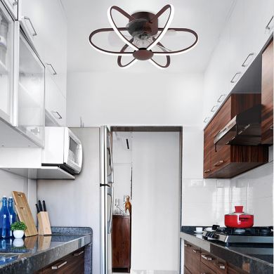 Ceiling fan AC JURA brown, 5 blades, 74W LED 3000-6500K, H.23xD.53,5cm