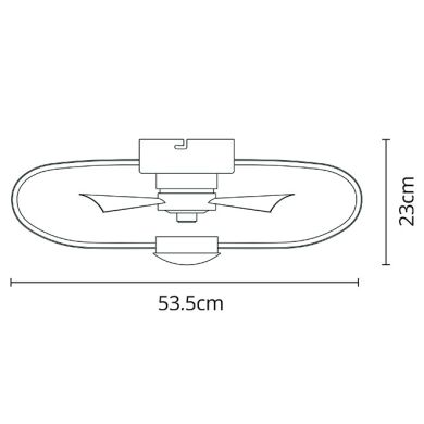 Ventilador AC JURA marrón, 5 aspas, 74W LED 3000-6500K, Al.23xD.53,5cm