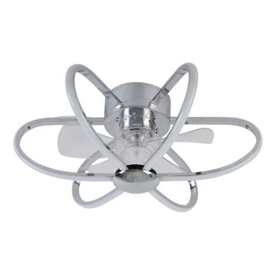 Ceiling fan AC JURA chrome, 5 blades, 74W LED 3000-6500K, H.23xD.53,5cm