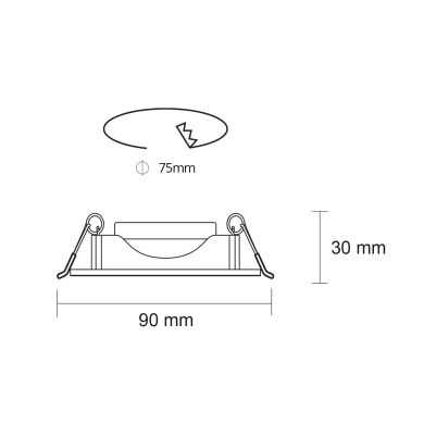 Foco de encastrar INTEGO SPOT redondo 1x5W LED 350lm 3000K 36° xD.9cm Branco