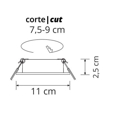 Aro Empotrable INTECA redondo rotativo Al.2,5xD.11cm Blanco