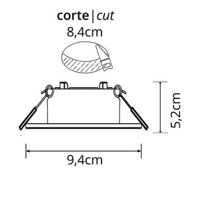 Frame for Downlight INTECA PC round H.5,2xD.9,4cm Polycarbonate (PC) White