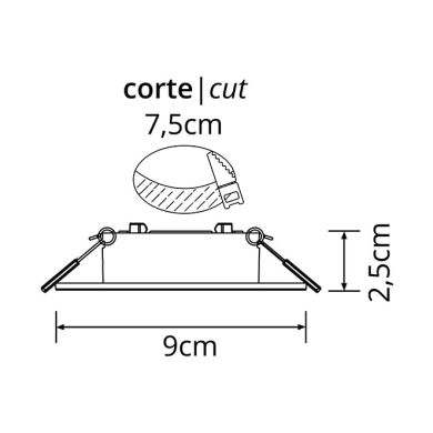 Frame for Downlight INTECA PC round H.2,5xD.9cm Polycarbonate (PC) White