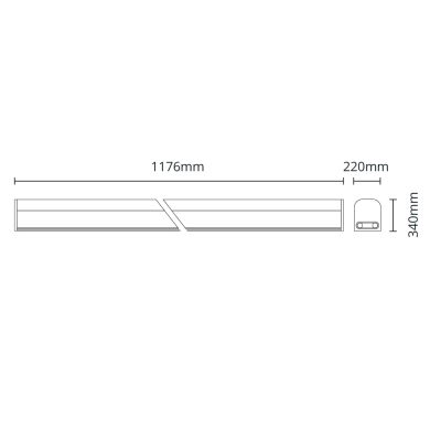 Régua LineX T5 18W LED 1260lm 3000K C.117,6xL.2,2xAlt.3,4cm Branco