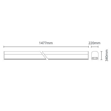 Under Cabinet Light LineX T5 20W LED 1400lm 3000K L.147,6xW.2,2xH.3,4cm White