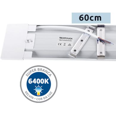 Regleta ECOVISION BATTEN 60cm 18W LED 1260lm 6400K C.60xL.7,5xA.2,5cm Blanco