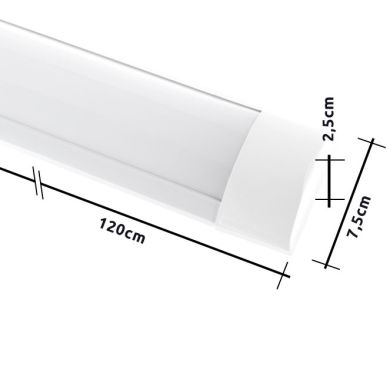 Under Cabinet Light ECOVISION BATTEN 120cm 36W LED 2520lm 6400K W.120xW.7,5xH.2,5cm White