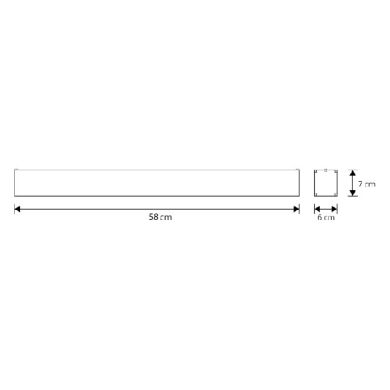 Suspending Light LINEX B2 60cm 20W LED 1600lm 3000K 110° L.58xW.6xH.Reg.cm Aluminium