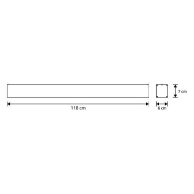 Barra suspensa LINEX B2 120cm 1x40W LED 3200lm 3000K 110° C.118xL.6xAlt.Reg.cm Alumínio