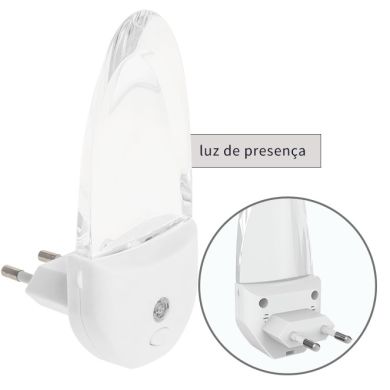 Luz presença SENSATIONS RGB 1x0,6W LED 110lm C.4,9xL.6xAlt.11cm Branco