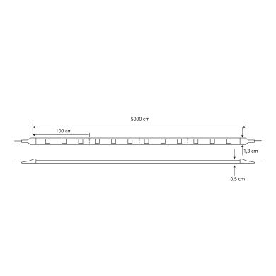 Tira LED MESSENGER 230V 14,4W/m 60LED/m 3000K IP65 50m/rollo