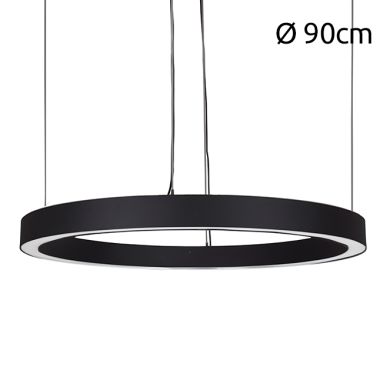 Colgante LineX Circle LED CCT 60W 6000lm 3000K/4000K/6400K Al.Reg.xD.90cm negro