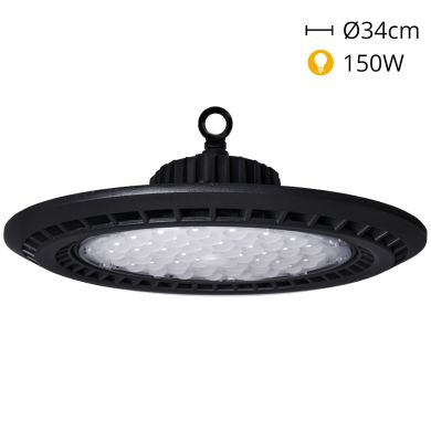 Campana SUPERVISION IP65 1x150W LED 15000lm 6400K 90° Al.17xD.34cm Negro