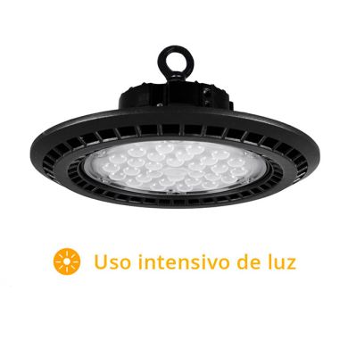 Campânula MEGAVISION IP65 1x100W LED 12000lm 6400K 90° Alt.13,5xD.29,5cm Preto