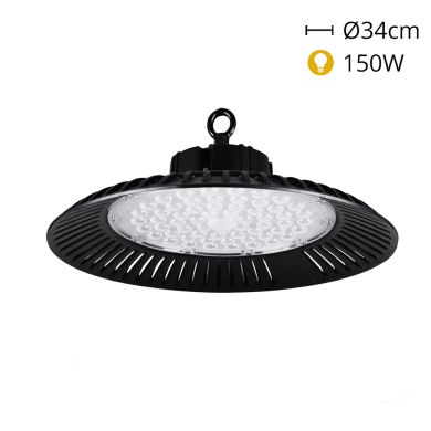 Campânula ECOVISION IP65 1x150W LED 12000lm 6400K 90° Alt.12xD.34cm Preto